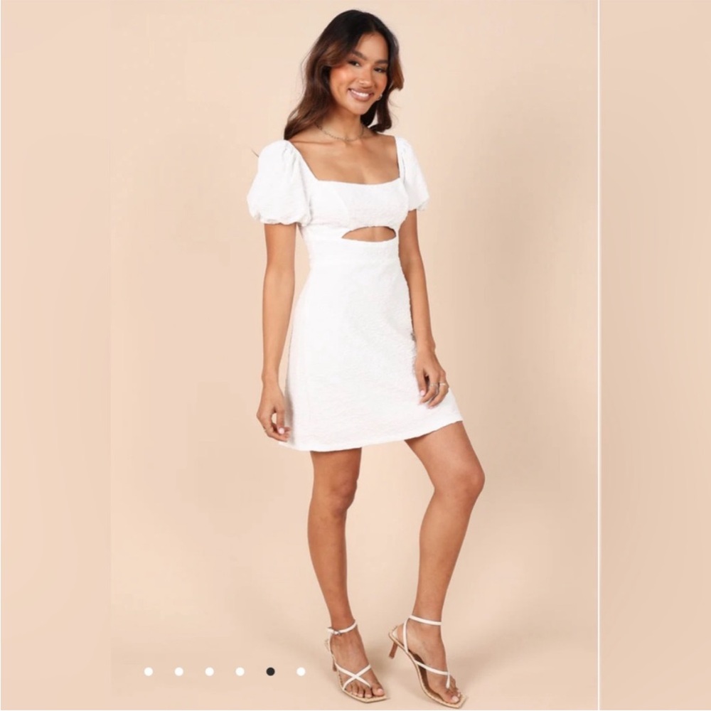 Petal & Pup Baxie White Sheath Mini Dress Square Neck - Picture 5 of 8